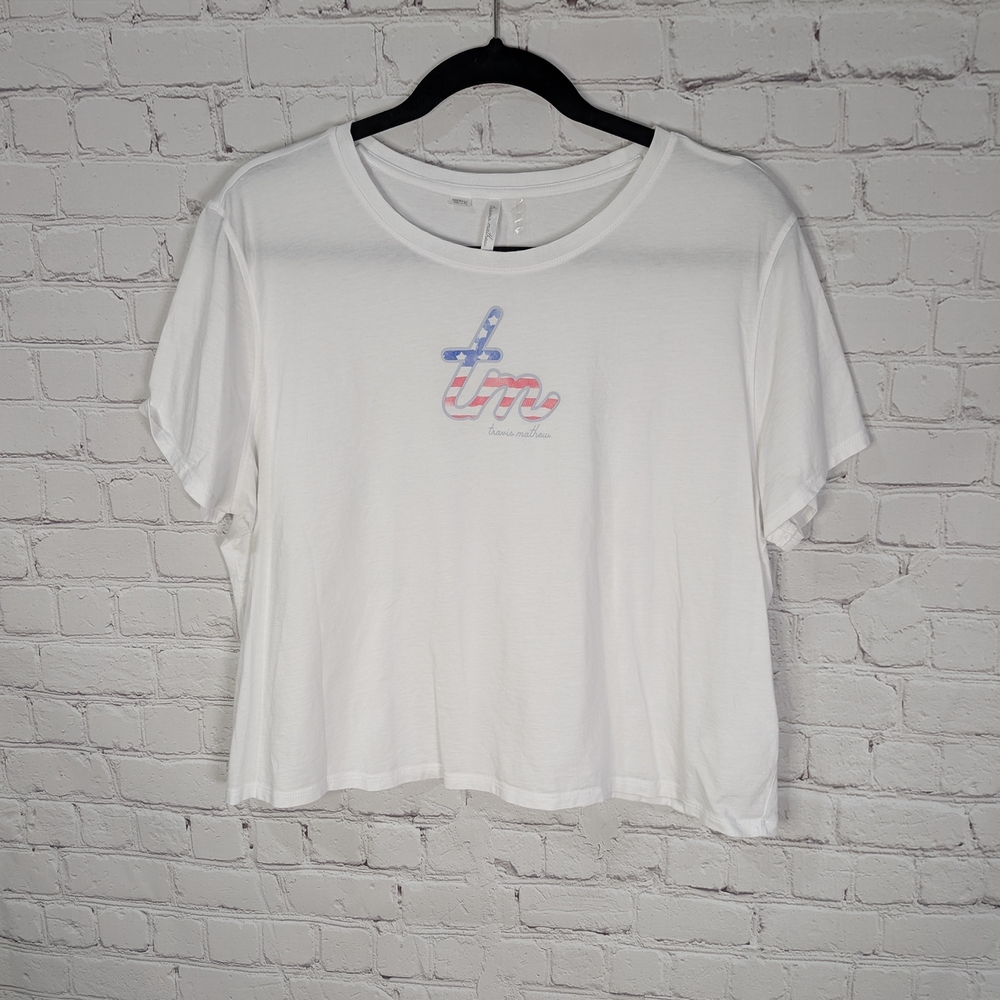 Travis Mathew White Short Sleeve Tee with Graphic